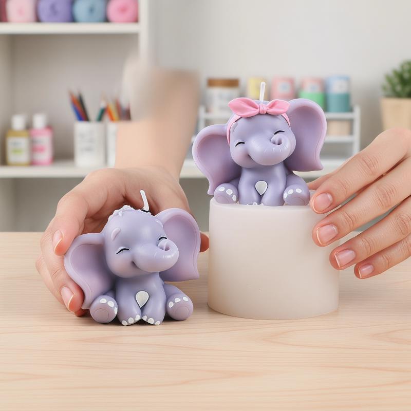 แม่พิมพ์เทียนซิลิโคนรูปช้าง 3  - Soap Making Silicone Molds บทวิจารณ์และราคา