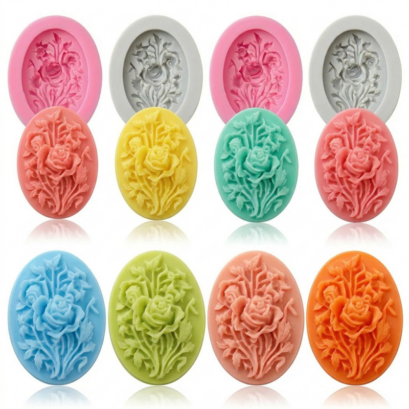 แม่พิมพ์ซิลิโคน 4 ชิ้นรูปทรงดอ - Soap Making Silicone Molds บทวิจารณ์และราคา