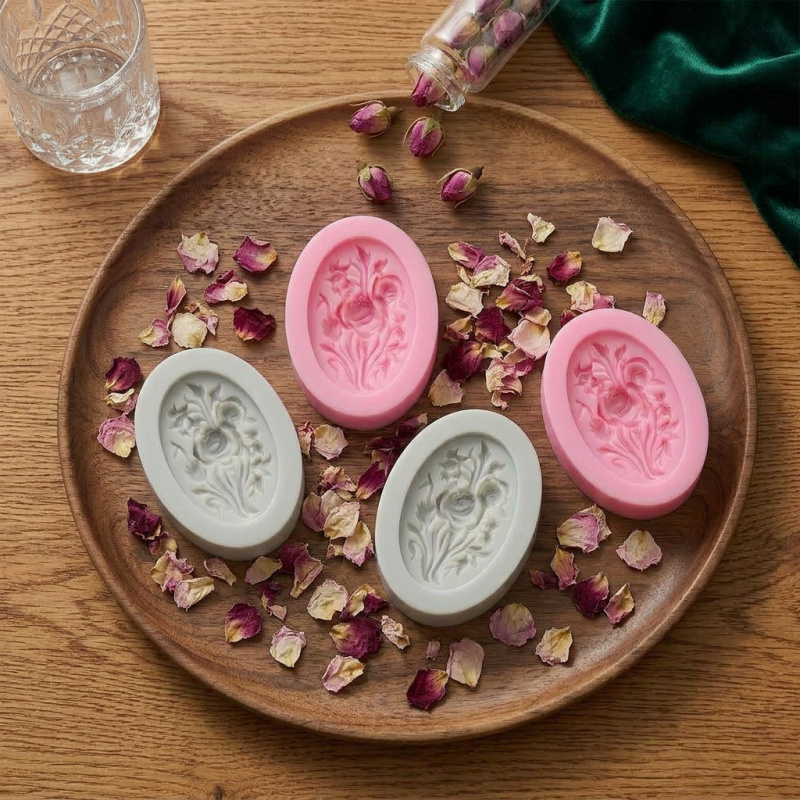 แม่พิมพ์ซิลิโคน 4 ชิ้นรูปทรงดอ - Soap Making Silicone Molds บทวิจารณ์และราคา